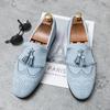 Fashion Suede Tassel Loafers Men's Luxury Party Shoes NightClub Dancing Leather Shoes Driving Pea Shoes Slip-on Flats Moccasins