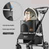 Pet Stroller with Universal Wheels and Rain Cover for Small Dogs