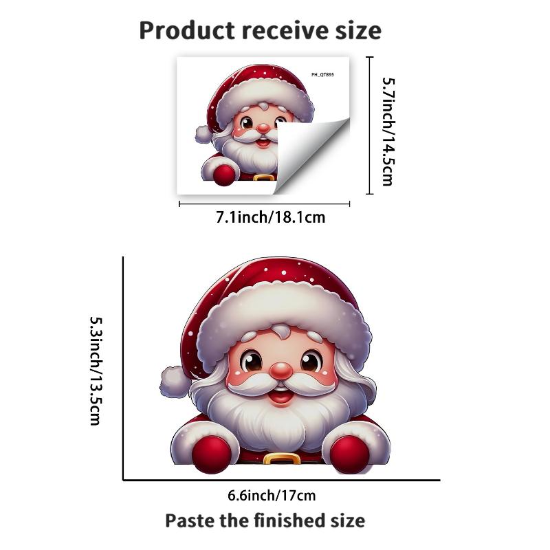 Santa Claus Deer Spirit Wall Decal Christmas Switch Sticker Festival Bedroom Living Room Home Decor Self-adhesive New Year Decal