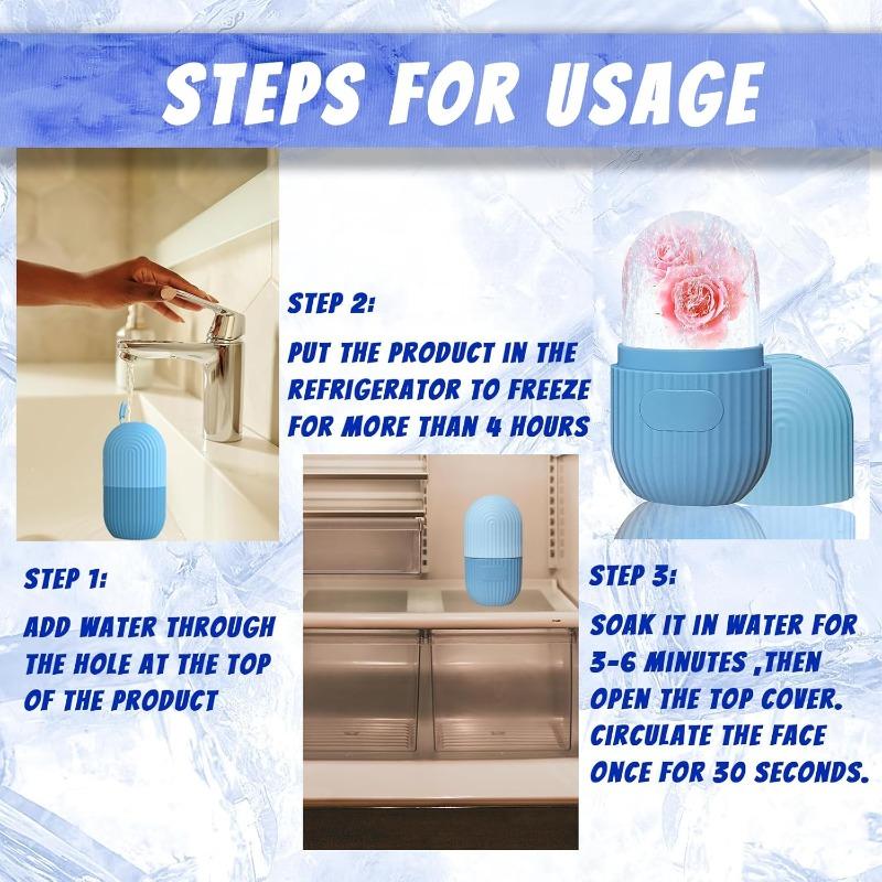 Ice Face Roller, Reusable Silicone Mold Massage Eye Facial Beauty Skin Care Tools Apply for Shrink Pores Anti Wrinkle