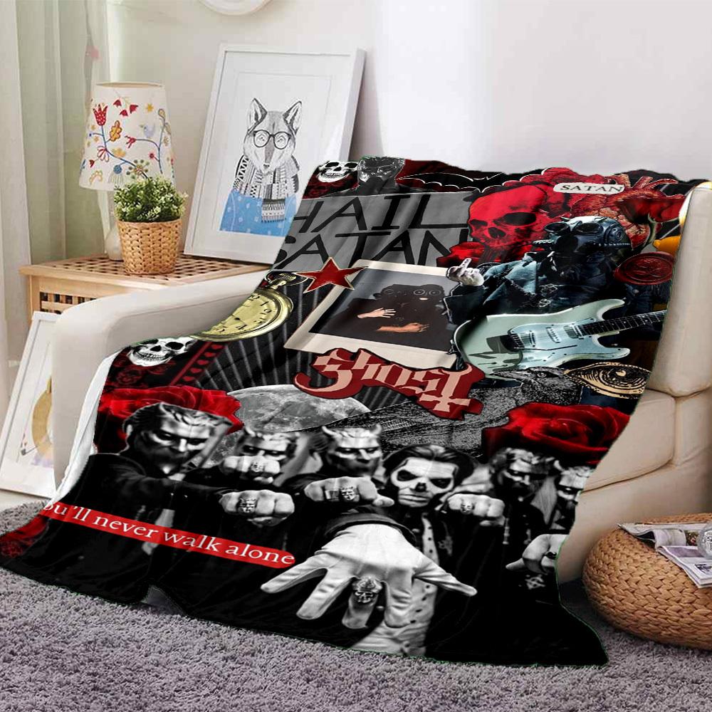 1pc Satan Ghost Themed Printed Soft and Comfortable Home Blanket, Small Throw Blanket, Nap Blanket, Suitable as a Gift l018