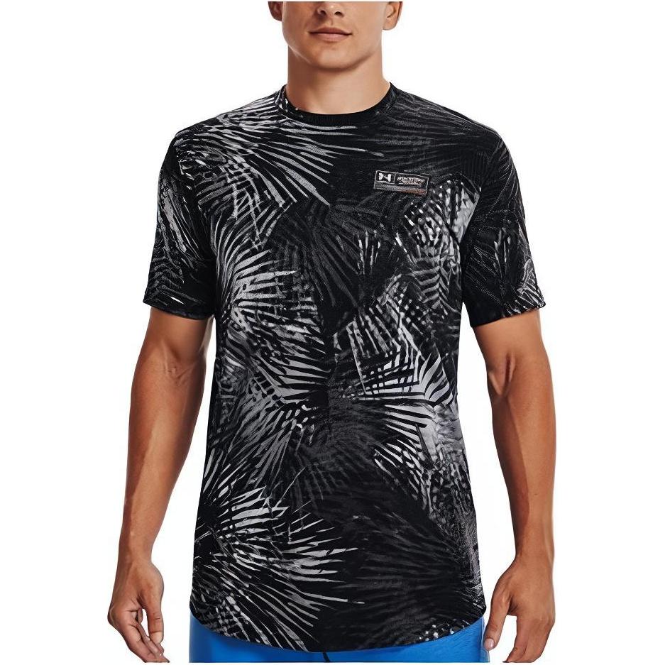 Under Armour T Shirts Men's Black Crew Neck Moderate Straight Fit 1370517-001