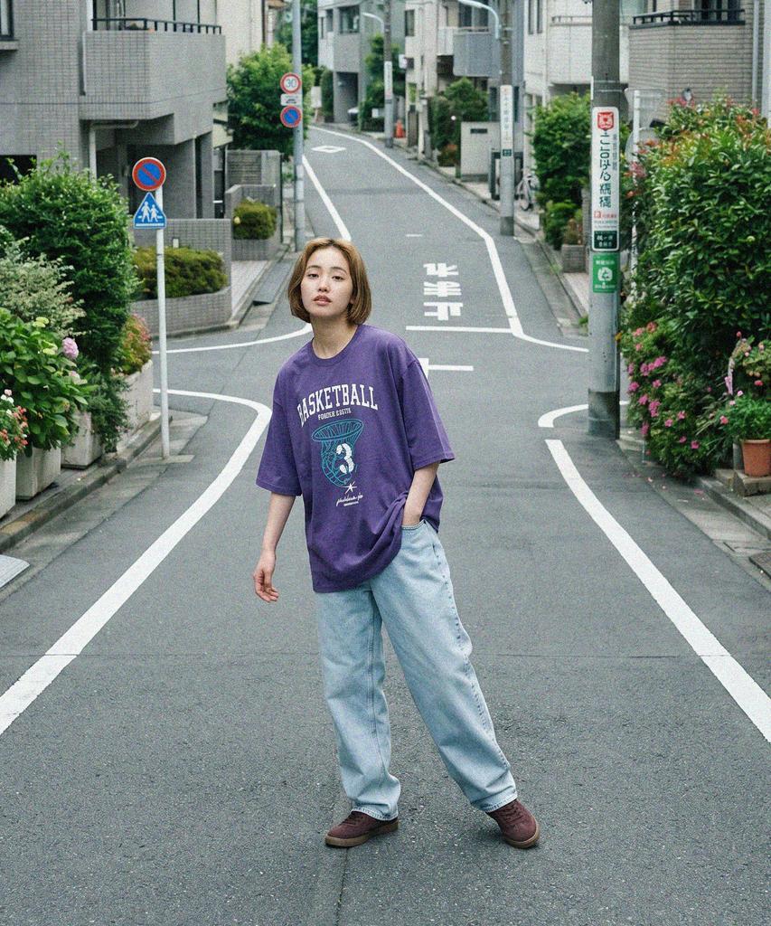 MODERMENT Real Overfit Buzzer Beater Short Sleeve T-Shirt [Blue]