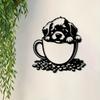 Винтажная Собака Кофейная Кружка Металлическое Настенное Искусство Железный Декор Кухни Рождественский Подарок