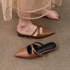 Туфли-лодочки с острым носком Женские тапочки Сексуальные летние мюли Обувь для платья Вечеринка 2025 Новые сандалии Женские шлепанцы Бренд Слингбэки Сандалии