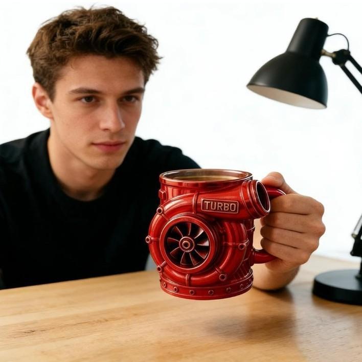 Кружка 3D из нержавеющей стали с изображением двигателя V8Кружка из смолы с изображением двигателя V8