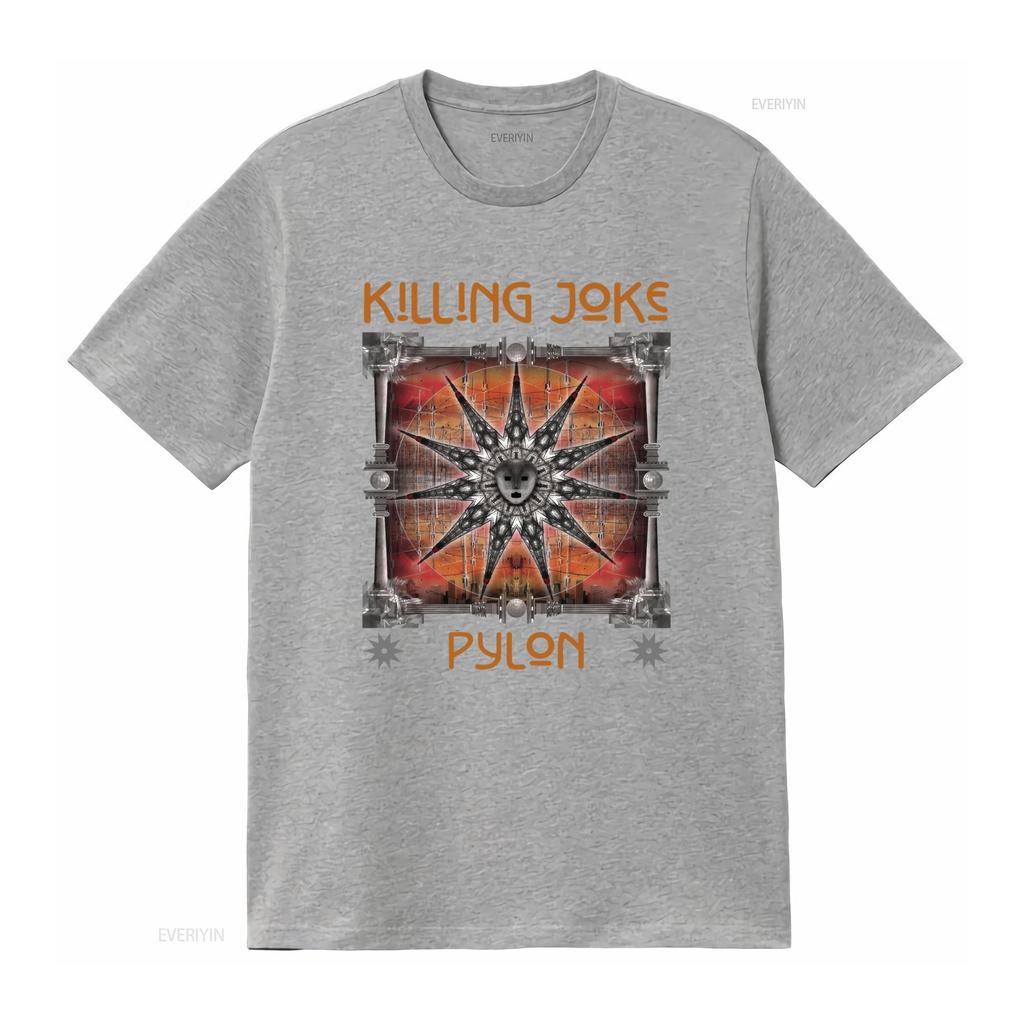 Killing Joke Pylon Рок-концерт Винтажный дизайн Футболка Уникальный мерч группы для любителей музыки винтажный Стиранный Универсальный