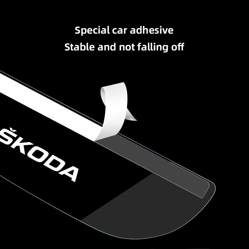 2Pcs Car Rearview Mirror Rain Eyebrow Visor Covers For Skoda Octavia Superb Rapid Kodiaq Karoq Fabia Kamiq Enyaq VRS Yeti Scala