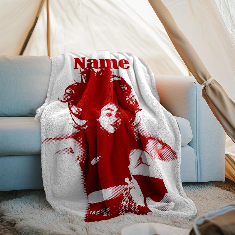 Personalized Custom Name Blanket - Billie Eilish Print Design,Blanket for Sofa,Bed,Travel,Camping - Soft and Warm, Great Gift