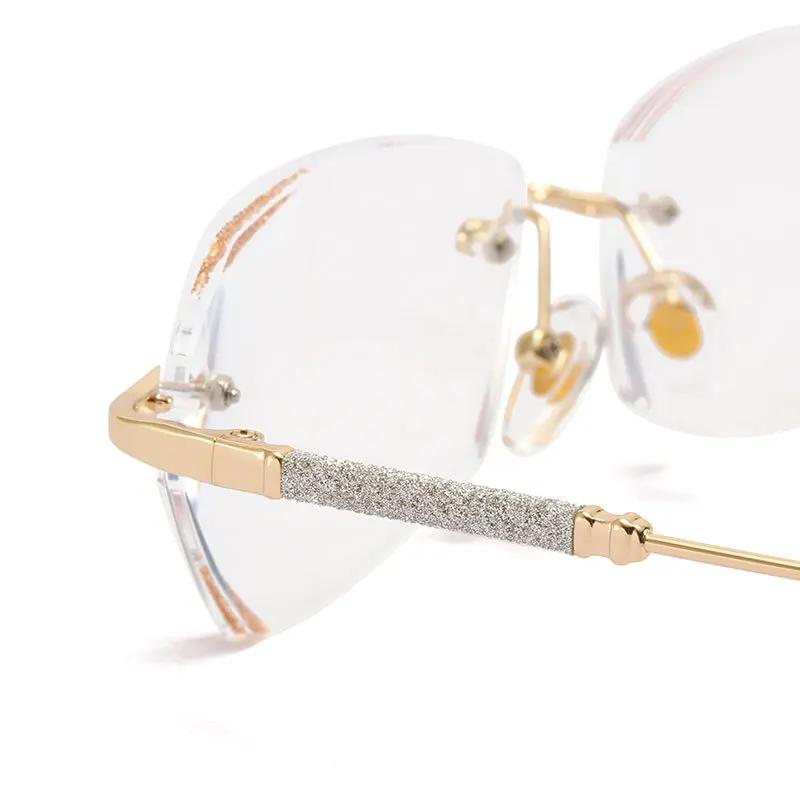 Модные очки Starlight Fine Flash для близорукости с алмазной огранкой и перфорацией без оправы, очки для коррекции близорукости с защитой от синего света