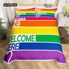 Love is Love Пододеяльник Радужный комплект постельного белья Pride for Love Theme Романтическое одеяло Красочный мультяшный автомобиль Покрывало из трех предметов