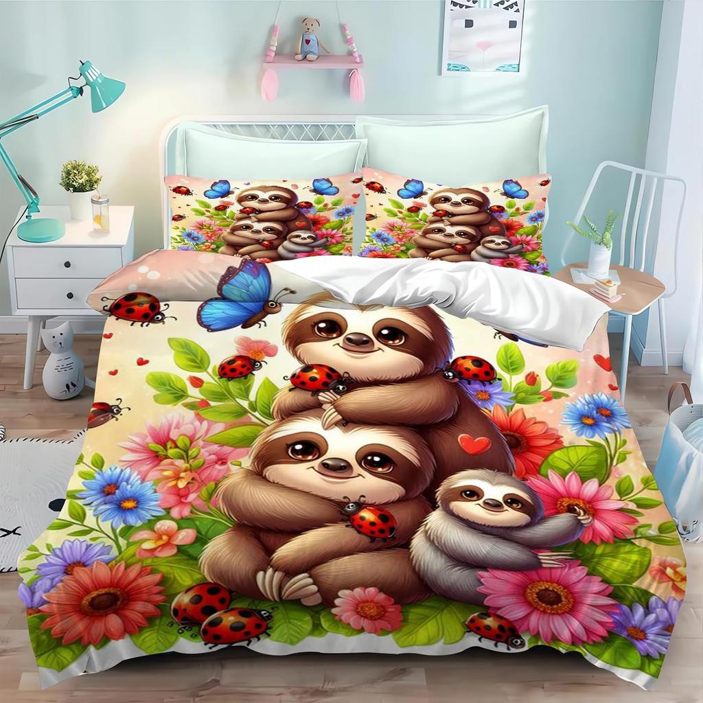 Пододеяльник Ленивец 3D Забавное Животное мультяшный комплект постельного белья с одеялом, мягкий домашний текстиль полиэстер 3D цифровая печать детские подарки