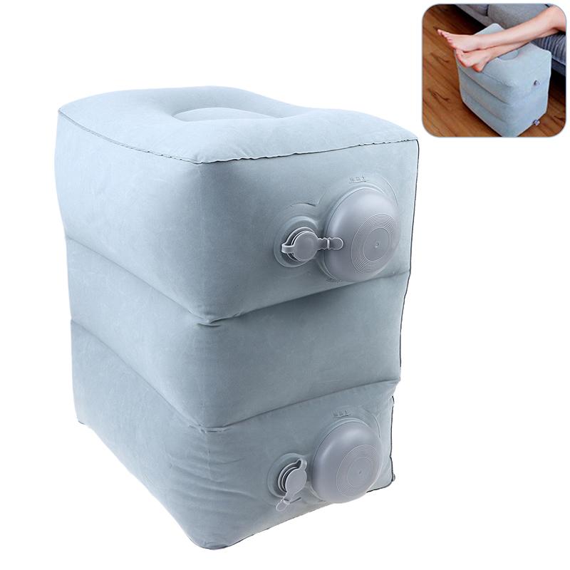 Надувная подушка-подставка для ног ПВХ Полет Сон Подставка для ног Подушка для отдыха 3 слоя Регулируемая высота Автобус для путешествий Автомобиль Подушка для отдыха ног