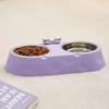 Double Bowl Puppy Food Feeder Cheese Shaped Kitten Feeding Bowl Pet Drinking Dish  Pet Supplies