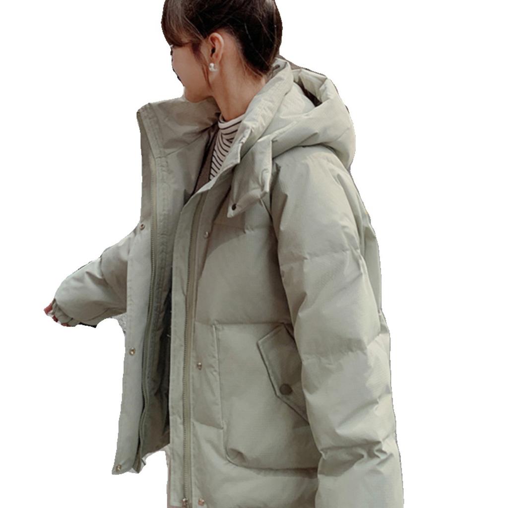 Green 90 white duck down jacket women's winter 2024 new small short hooded thickened fried street