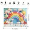 Rainbow Theme Balloon Background Cloth - Multi-Purpose Party Decor for Living Room Photography