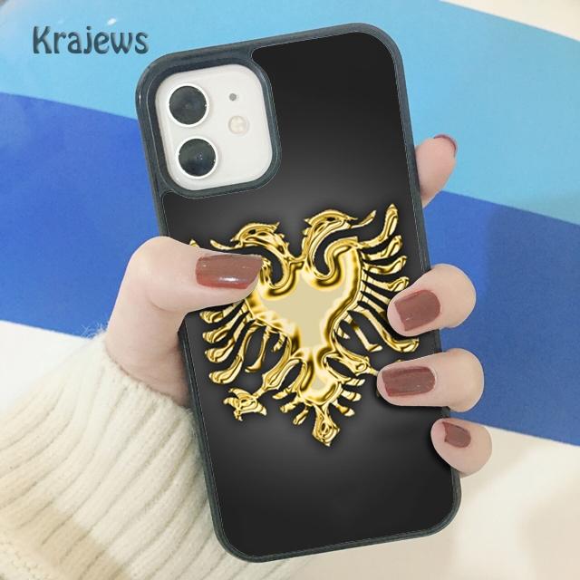 Krajews Флаг Албании Орел Мягкий Чехол Для Телефона Для iPhone 17 Air 16 15 14 plus 11 12 13 pro max coque Чехол Fundas