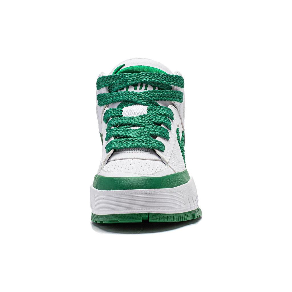 Li Ning Mileage Casual Versatile Non-Slip Wear-Resistant Mid-Top Skate Shoes Men Sneakers White Green AGCT283-3