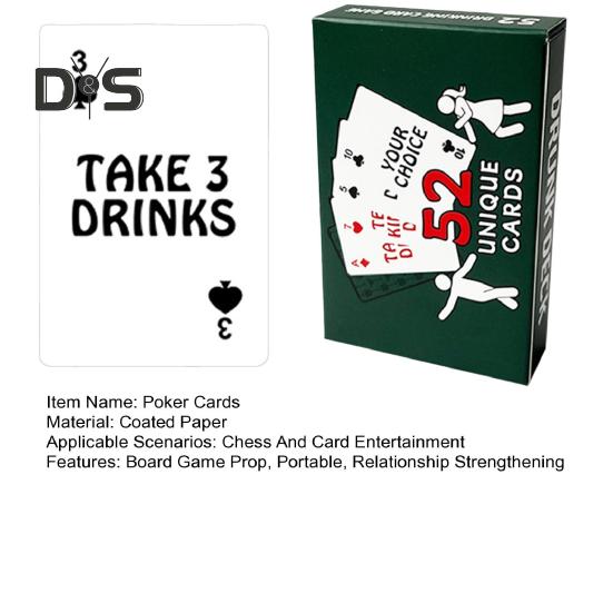 Пары Питьевая карточная игра Укрепление отношений Портативная дорожная игра Ночная вечеринка Взрослые вызов Интерактивная настольная игра Питьевая покерная карта