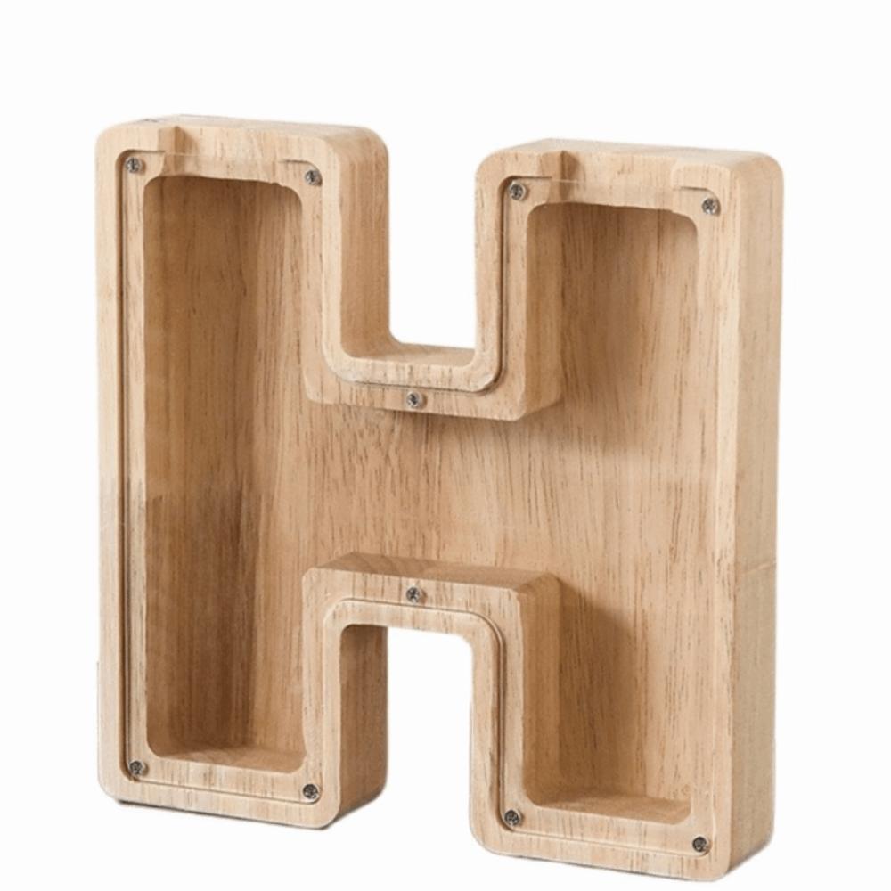 Прозрачная акриловая деревянная копилка-буква 26 букв Детская игрушечная коробка для хранения Кейс для хранения монет Подарок