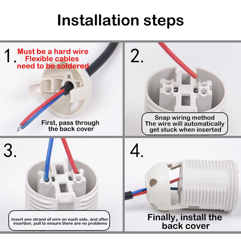 Led Light Bulb Lamp Base Head Power Holder AC Lampholder E14 E27 M10 Socket Electric Pendant Socket Screw Lamp Shade Converter