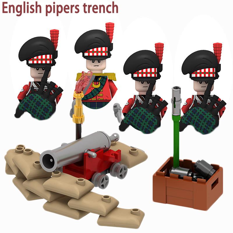 Средневековые Наполеоновские войны Британская военно-морская артиллерия Траншея Фигурка Миниатюрные пушки Меч Армас Блоки Игрушки Дети Подарок на день рождения Мальчики Девочки
