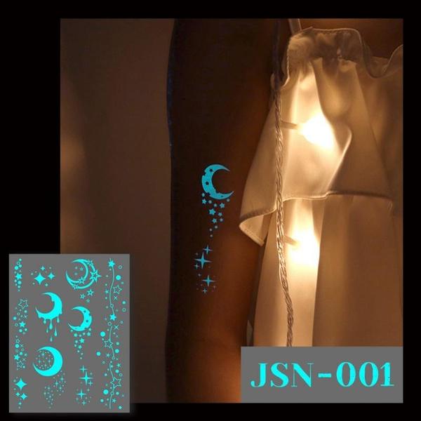 4pcs Luminous Glow Waterproof Temporary Tattoo Sticker Star Butterfly Flash Tatto Women Men Arm Body Art Fake Tattoos