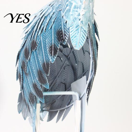 Weatherproof Patio Decoration Blue Heron Garden Statues, Metal Cranes Decor, Sculpture Yard Outdoor Ornament Art, Bird Lawn Ornaments for Backyard