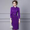 Zhili Elegant Two-Piece Look Thickened Dress for Women - Mid-Length Spring & Autumn Hip Skirt
