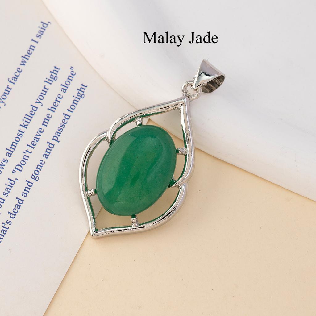 1Pc Reiki Healing Crystal Pendant, European and American Geometric Style Natural Stone Gems Charms for DIY Women Necklace Accessories, Jewelry Making