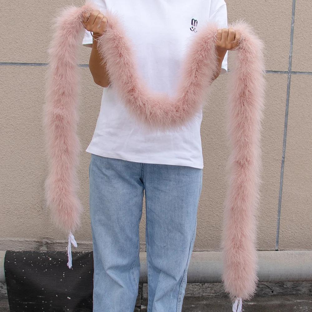 2M 50Grams Marabou Turkey Feathers Boa Trim for Crafts Needlework Shawl Party Scarf Carnival Costume Wedding Plumes Decoration
