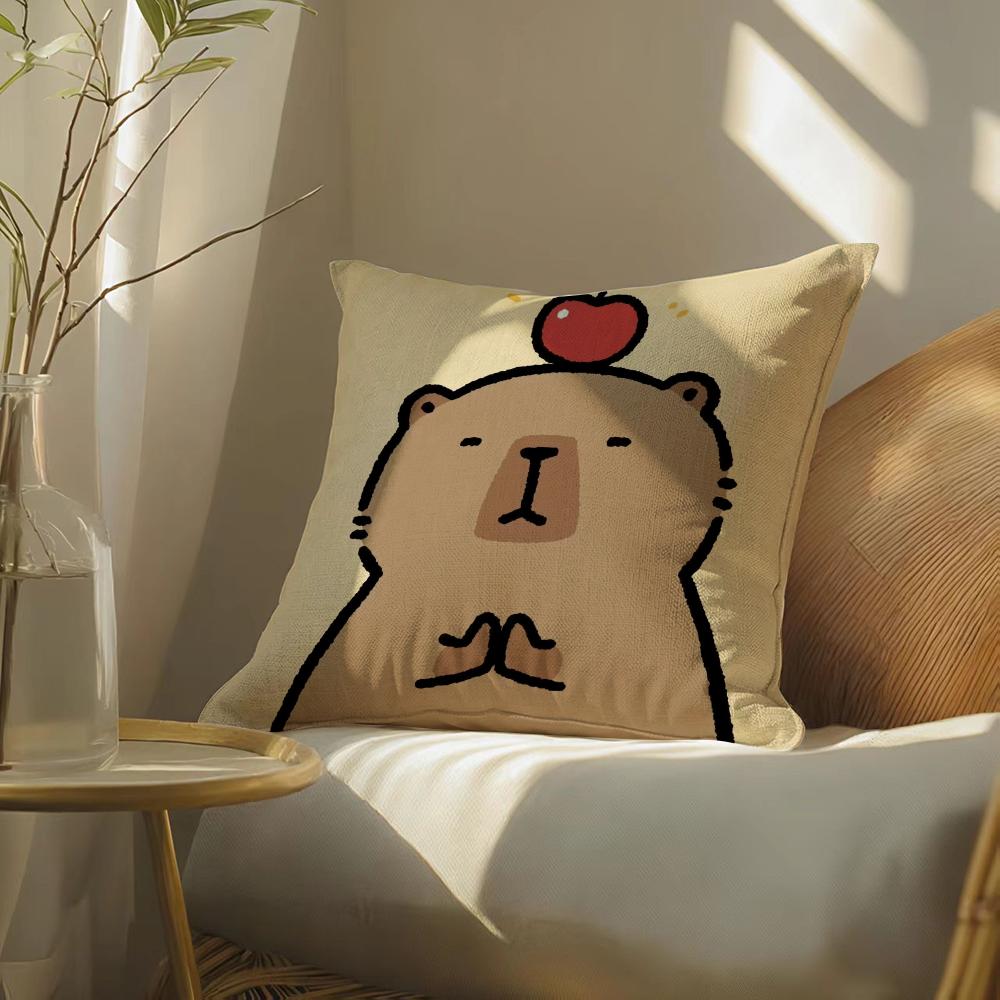 Capybaracartooncute Pillow Case Pillowcase, Double-Sided Printed, Sofa Cushion, Bedroom Headboard