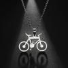 Straight Hair Titanium Steel Fashion Cartoon Bicycle Pendant Necklace