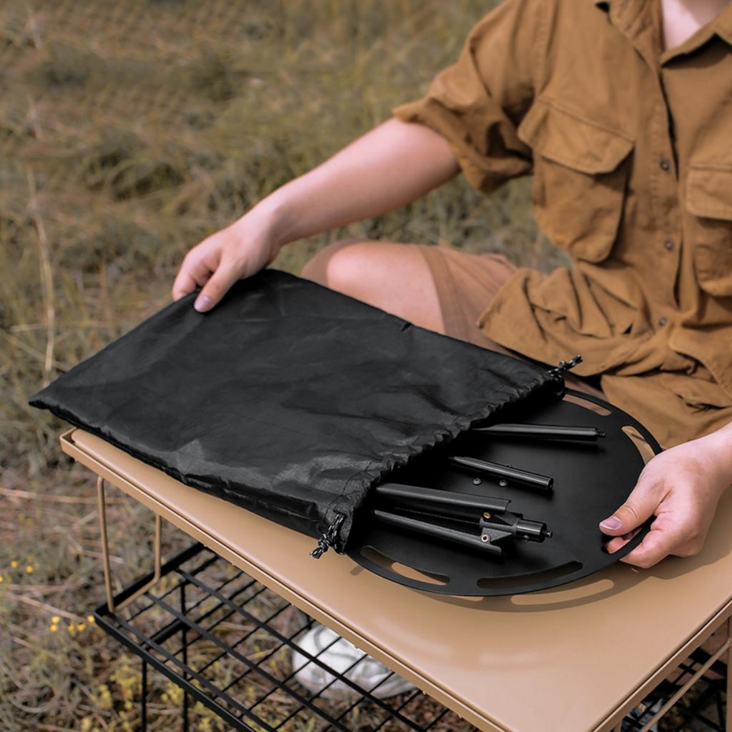 Outdoor Folding Picnic Table Round Camping Table Aluminum Alloy Dining Table With Tripod Storage Bag Camping Side Table