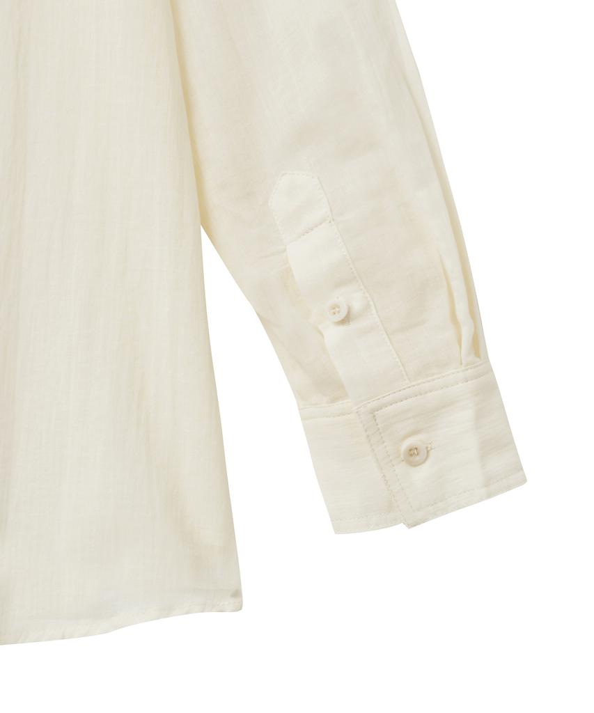 NOIRER FOR WOMAN Pale Scarf Loose Fit Shirt (Buttercream)