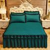 Luxury Lace Bed Skirt Thickened Bed Spread King Size 2/3 Pcs Cotton Queen Bedded Set Mattress Solid Color Plus Size Sheets