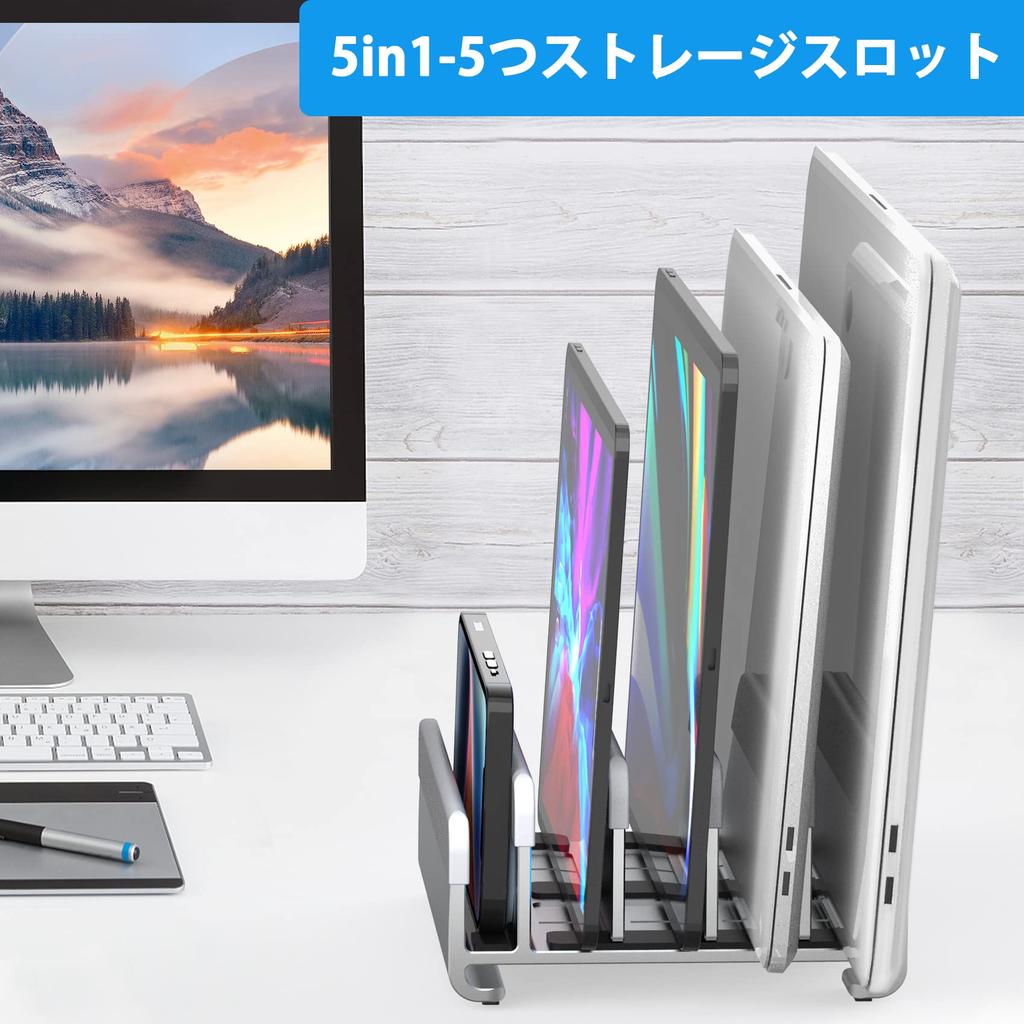 Ноутбук Вертикальный Вмещает 5 Регулируемый Держатель Алюминиевый Сплав Раскладушка Пространство Совместимо со Всеми Подставками, Подставка Для ПК/Планшета, ПК, Охлаждение, Ширина, Материал,