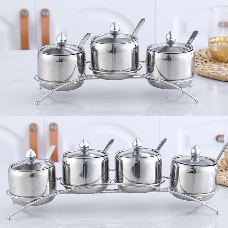 Набор вращающихся баночек для приправ Huihuang из нержавеющей стали 304 с 4 отделениями