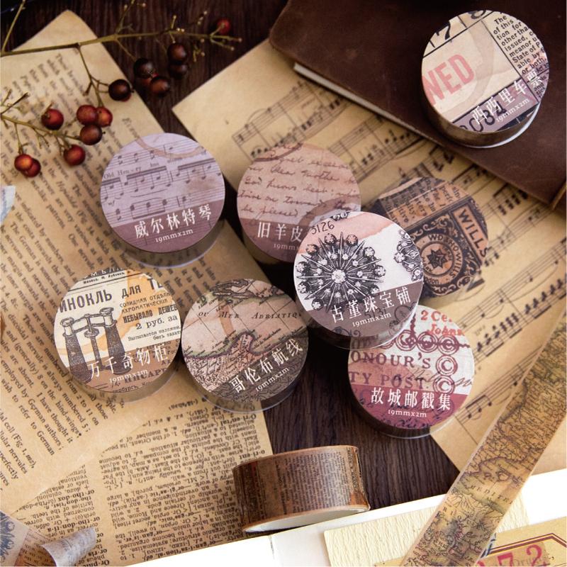 Journamm 18,5 мм * 2 м Ретро Ватные Ленты для Junk Journal DIY Скрапбукинга Креативная Канцелярия Декор Дневника Отмечающие Клейкие Ленты