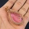 Pink Kunzite Pendant Gemstone Jewelry, 999 Copper Wire Wrapped Pendant, Handmade Jewelry Birthstone Pendant, Gift For Him