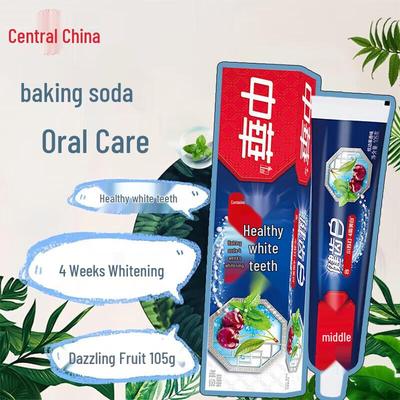 Zhonghua Фруктовая зубная паста с пищевой содой для здоровья и белизны зубов, 4 шт.