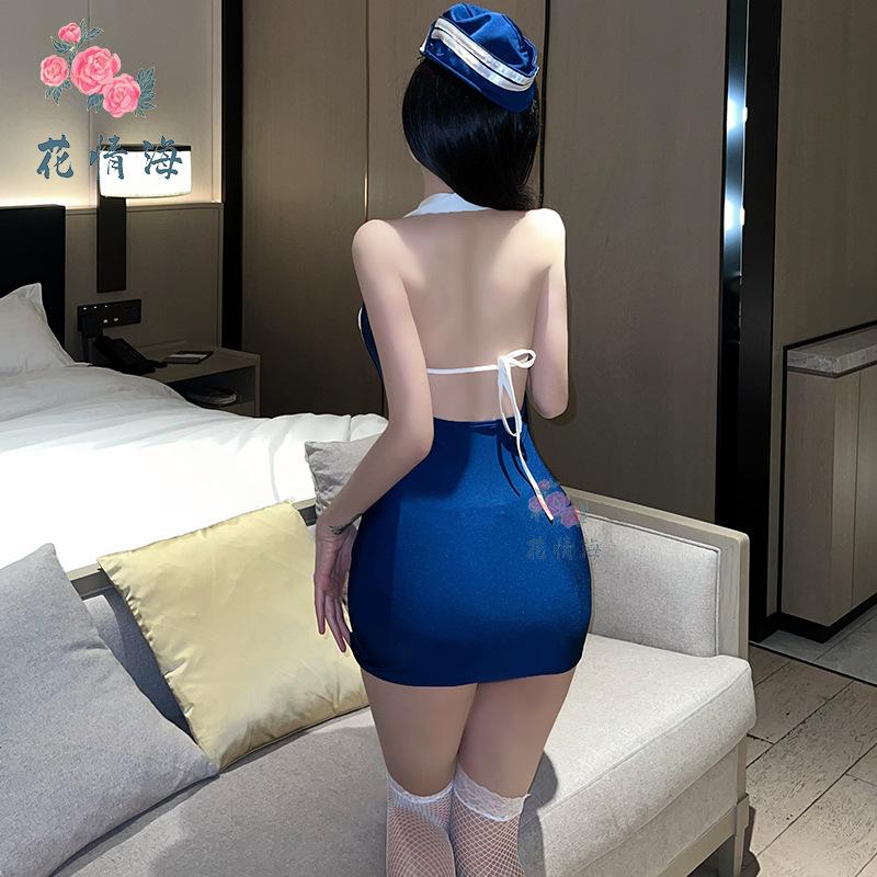 Sexy Lingerie Hollowed Out Babes Policewoman Seduces Backless Waist
