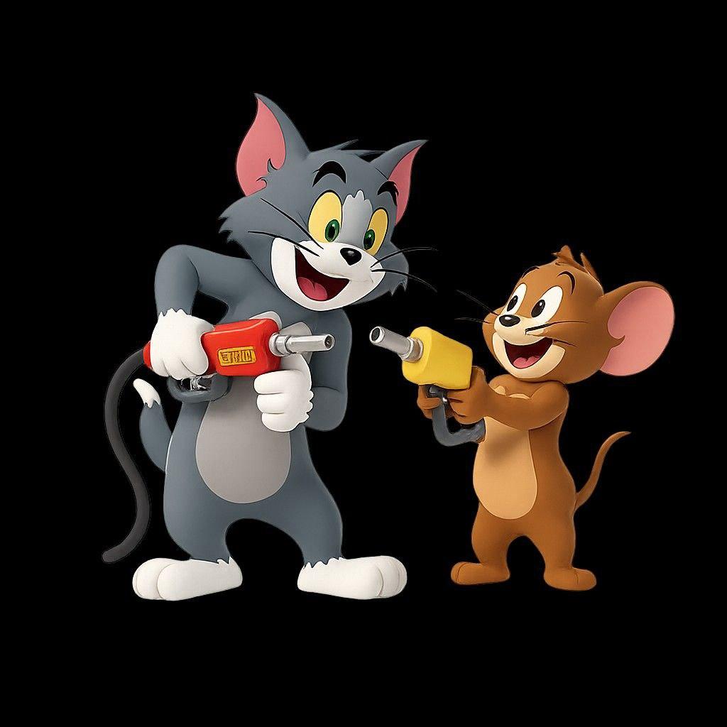 Автомобильная наклейка 3D Том и Джерри Tom and Jerry 10X10см