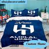 Постельное белье с индивидуальным именем Hilal FC Crest, 3 предмета, включая 1 пододеяльник и 2 наволочки, для спальни, общежития, подарок, декор для дома