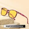 Classic Square Full Frame Driving Night Vision Glasses Women and Men Anti-Blue Light Computer Eyewear Printing Sunglasses