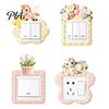 Easy Peel Stick Wall Decals 4Pcs Felt Switch Plate Cover, Cute Pony Light Sticker, Creative Socket Surround Self?Adhesive Protector, Home