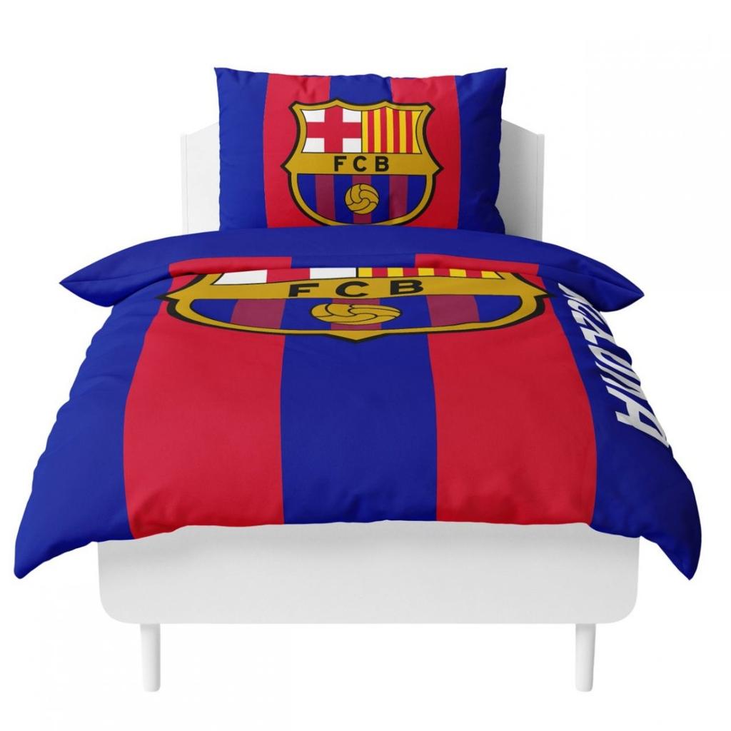 FC Barcelona bedding set 135x200 + 50x75 cm microfiber 119122 multicolor