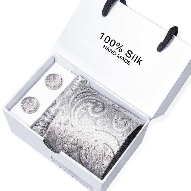 Мужской деловой галстук, квадратный шарф, подарочная коробка, полосатый простой костюм, рубашка, галстук, черный подарочный набор в коробке