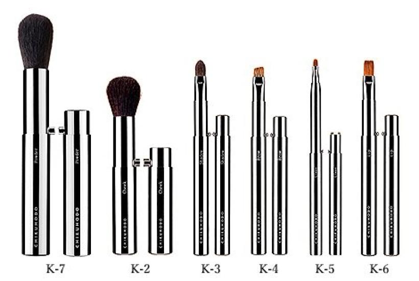 Kumano Brush Chikuhodo Genuine K Series 6 Piece Set with Special Box Hiroshima Makeup Brush (K-2, 3, 4, 5, 6, 7) BR-7