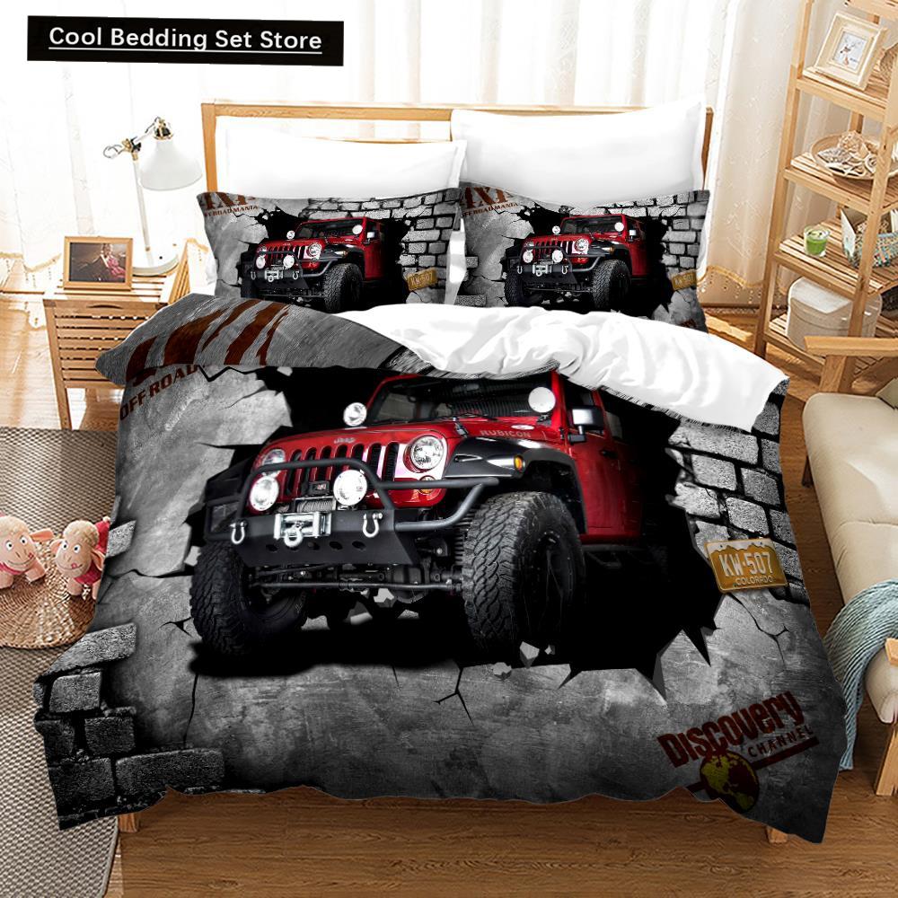 3D Print Anime Monster Jam Bedding Set Single Twin Full Queen King Size Monster Jam F1 Bed Set Teenager Bedroom Duvet Cover Sets